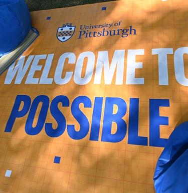 University of Pittsburgh banner that reads, "Welcome to possible"