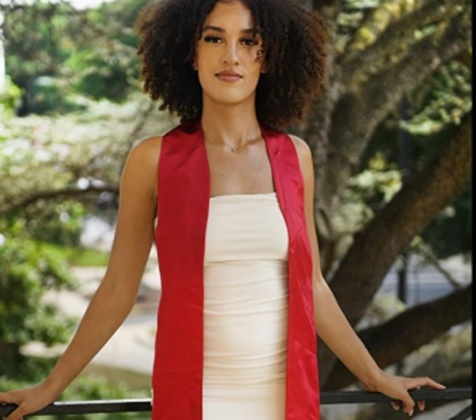 AbryAnna Henderson posing on a railing